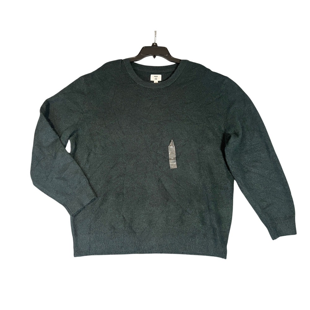 Macy's Mode‎ of One Men's Crewneck Sweater Dark Green Soft Knit Pullover XL NEW